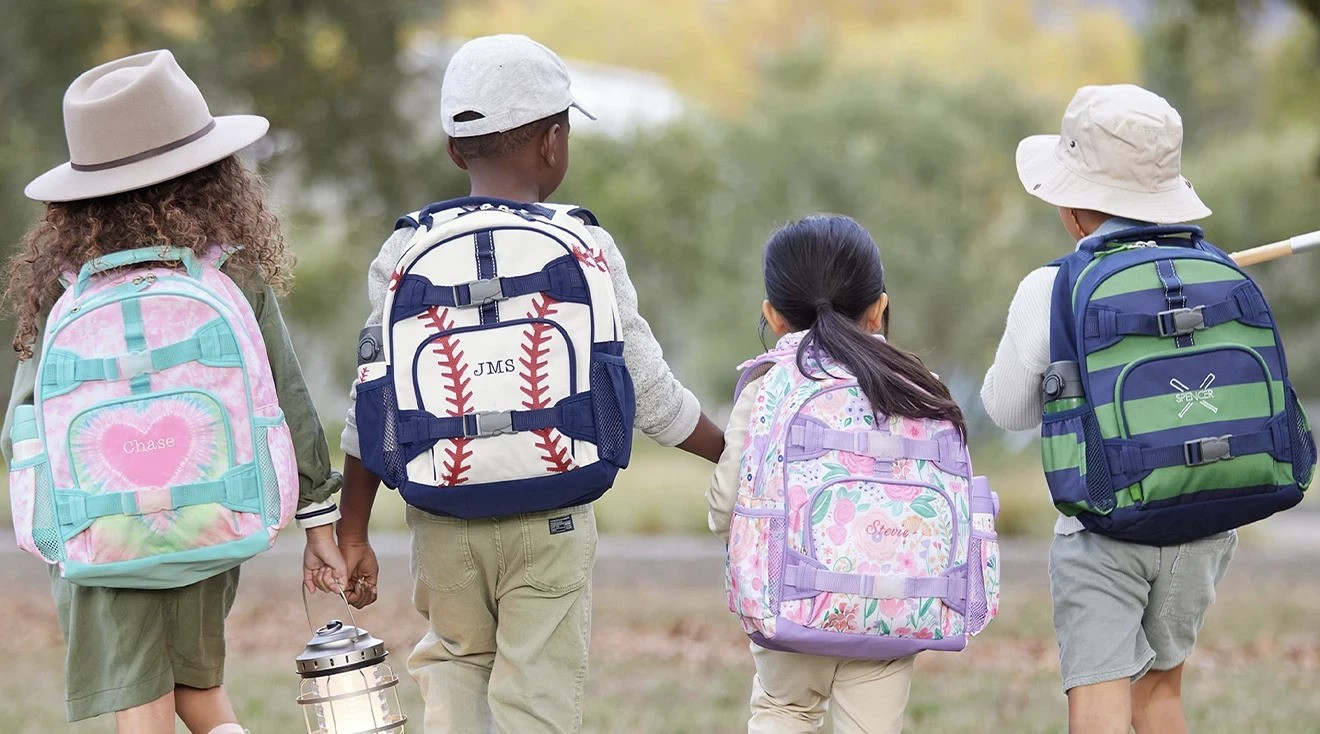 Backpacks for toddler on their back going to school